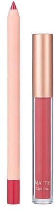 Wine Bottle Lipsticks Hook Line Lipstick Pen Foaming Pen Never Fading Lip Liner Lip Gloss 2 In 1 Box All In 1 Lasting Lip Gloss Lip Stain Marker (B, One Size)