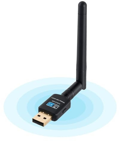 Adaptateur USB WiFi, 600Mbps, Adaptateur WiFi Double Bande 2.4G/150Mbps + 5G/433Mbps) 802.11 N/g/b/a/AC avec WPS Secure Tech pour Windows 10/8.1/8/7/XP/Vista Mac OS