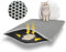 Katzenklo Matte 60x45 CM mit Klettverschluss und Großes Loch Design, Katzenstreu Matte Doppelte Wasserdichte und Rutschfeste, Katzenmatte Katzenklo Ungiftiges Material, Cat Litter Mat Grau