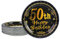 AHPYEUHK 50th Birthday Paper Plates 7 Party Dessert Plates 50 pcs Black and Gold 50th Decorations Disposable Tableware Party Supplies