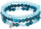 GoPaw Perlenarmband Stretch Damen Armband, Kristall Stretch Damen Armband Mehrschichtiges Boho Armbands für Frauen Geburtstagsgeschenk (Hellblau)