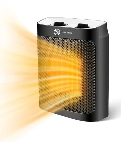 Maxesla Stufetta Elettrica Basso Consumo, 1500W Termoventilatore Ceramica, 2 Modalità di Temperatura, Protezione il Surriscaldamento e Ribaltamento, per Camere o Bagno, Regalo per Famiglia