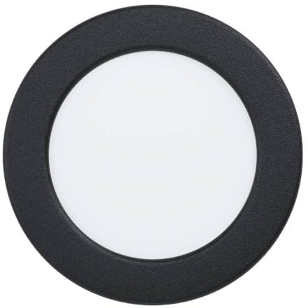 EGLO connect.z Smart-Home LED Bad-Einbaustrahler Fueva 6-Z, flach, Ø 11,7 cm, ZigBee, App und Sprachsteuerung Alexa, RGB, warmweiß-kaltweiß, dimmbar, Metall Einbauspot schwarz, IP44