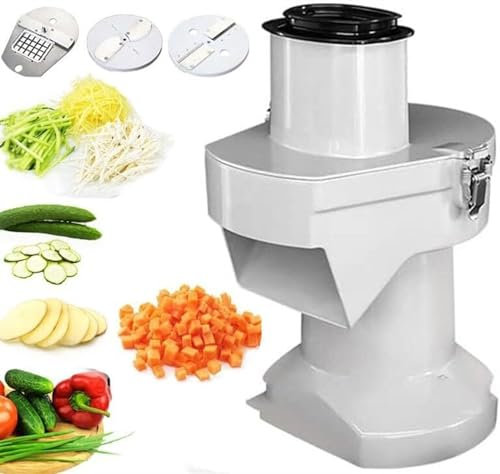 BGFYUSF Picadora automática de Frutas y Verduras 3 en 1， rallador eléctrico para Cortar Verduras， Cortador de Verduras， Cortador de Frutas con Cuchillas de 10 mm y，