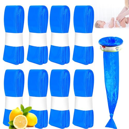 Papelera Pañales Bebe,8 Piezas Recambios de Bolsa Pañales Bebe con & Twist & Click y Simplee Contodos Los Modelos para Contener 2500 Pañales (Azul)