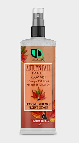DD Teck Autumn Fall Room Spray Air Freshener for Home | Orange, Patchouli & Ginger Aromatic Mist | Luxury Bathroom & Office Fragrance Odour Neutraliser 50ml