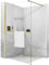 Rea Paroi de douche Aero Gold Brush N 120 Walk In avec étagère EVO Verre de sécurité trempé transparent 8 mm (Or)