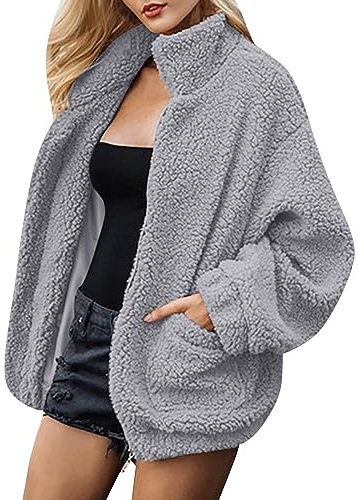 The Deal, Black Friday, Outdoor Winter Jacke Damen Herbstjacke Frauen Und Winter Plüsch Casual Langarm Stehkragen Baumwolle Mantel Mantel Mantel Damen Warm Gefüttert, Must Haves