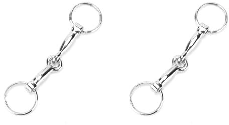 Pongnas 2 Stück Snaffle Bits Schlüsselanhänger, Zinklegierung Schlüsselanhänger (Hufeisenform), 10 Cm Länge