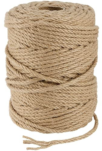 HEIYUET 150m Lang Juteschnur 5mm, Geflochtene Juteschnur Natürliches Jutekordel Hanfseil, Juteseil Braun Schnur zum Basteln, Garten, DIY Basteln, Pflanzenbindung, Dekoration & Verpackung