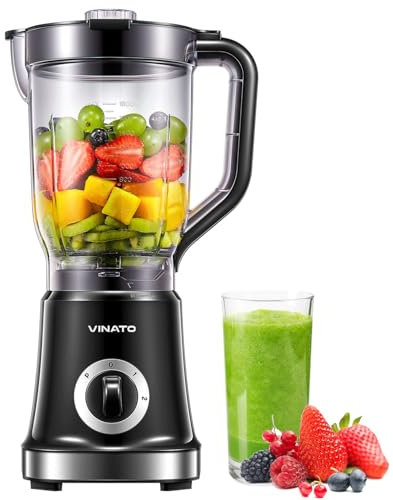 VINATO standmixer, 1,8L blender mixer hochleistungsmixer, mixer smoothie maker mit 2 Stufen und Pulse-Funktion, BPA-frei Mixer