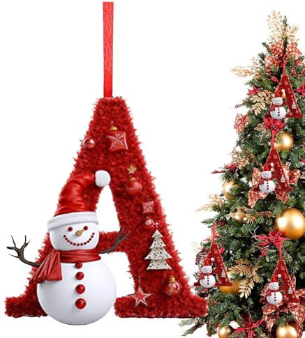 26 Buchstaben Weihnachtsbaumschmuck, Buchstabe Weihnachtsbaum Hängende Anhänger, Personalisierte Weihnachtsschmuck, Weihnachtsbuchstaben Anhänger, Hängende Weihnachten Alphabet Buchstaben für
