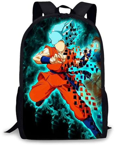 DVSWDMA Anime Rucksack Kinder, Große Kapazität Schwarzer und orangefarbener Rucksack mit verstellbaren Gurten 3D Gedruckte Cartoon Schultasche Für Kinder Jahre Schule Oder Reisen