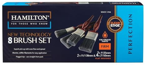 Hamilton Perfection Cleanedge Flat Brushes Twin Set - 8 Brushes (1100308-900)