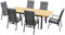 Green Spirit Garten Essgruppe Bella 1 - Grau, Aluminium, für 6 Personen, Wetterfest, Gartenmöbel-Set mit 6X Hochlehner Stapelstühle, ausziehbarer Garten-Tisch - Terrassen Sitzgruppe, Tischgruppe