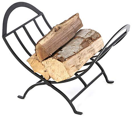 Modern Iron Firewood Rack Holder for Farmhouse Indoor Stove Small Log Bin for Fireplace and Fire Pit Accessory