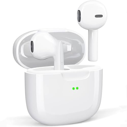 Cuffie Wireless In-Ear, Auricolari Bluetooth 5.3 con Stereo HiFi, Cuffie con Cancellazione del Rumore con Mic Touch Control IPX8 Impermeabili, Tempo di Riproduzione 24 Ore, per Ios iPhone Android