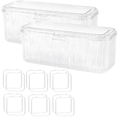 JAPCHET 24 PCS 3.3 Inch Press on Nail Orgnizer, Clear Press on Nail Storage Box and 2 Big Storage Box for Nails Storage Display Home Salon