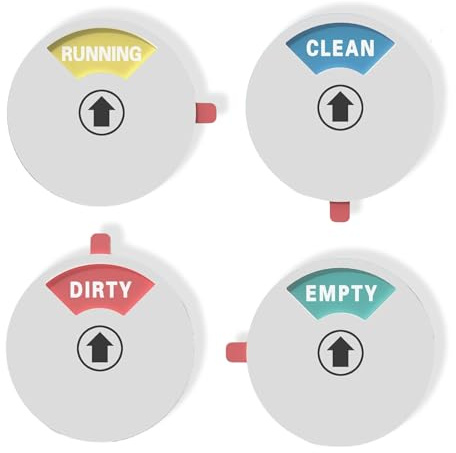 Targonix Dishwasher Magnet Clean Dirty Sign with Running and Empty Indicators, Round Acrylic Dishwasher Sign for Kitchen Organisation and Home Cleaning