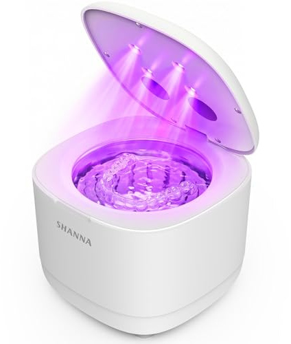 Nettoyeur Gouttiere Ddentaire, 47KHz Nettoyeur Ultrasons, 200ml Ultrasonic Cleaner, Nettoyeur Ultrason Appareil Dentaire pour dentaires, aligneurs, appareils dentaires, têtes de brosse à dents, bijoux