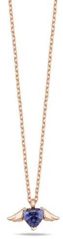 Elegante Herz Halskette mit Tansanit Stein aus 925 Sterling Silber Roségold Damen Schmuck