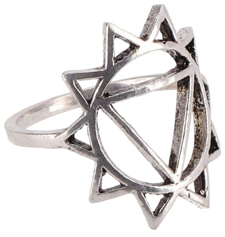 GURU SHOP Chakra Modeschmuck Ring, Meditationsring | Goldfarbener Ring aus Messing, symbolisiert Intuition und Weisheit, unisex, handgefertigt in Indien.