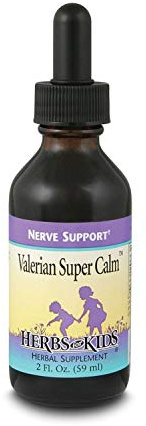 Herbs for Kids Valerian Super Calm Nerve Support Drops - Liquid Valerian Root Supplement, Natural Extract Blend of Chamomile, Wood Betony, & Fennel Seed, Alcohol-Free Tincture for Toddlers - 2 fl oz