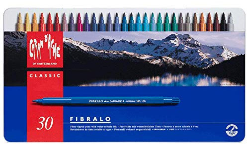 CARAN d'ACHE - FIBRALO Aquarelle Filzstifte in Metallbox - 30 Stück