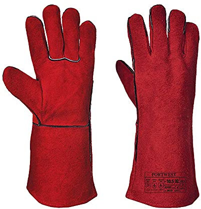 Portwest Guante De Soldador, Tamaño: XL, Color: Rojo, A500RERXL