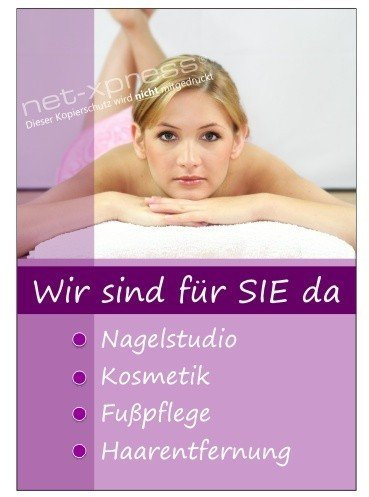 net-xpress Plakat für Nagelstudio, Kosmetik, Fußpflege DIN A1, Werbeplakat Poster
