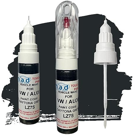madAUTO Car Touch Up Paint Compatible with DAYTONA GREY AUDI L7ZS RS3 RS4 RS5 TTRS A3 A4 A5 A6 A7 TT Q5-20ml Precision Scratch Repair Kit with Needle & Brush - Exact Colour Match (JUST PAINT)