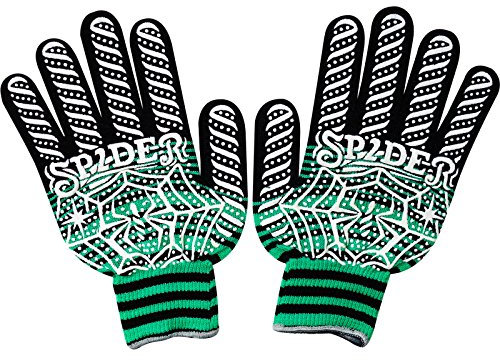 Warme Baumwoll-Handschuhe für den Winter, Schwarz / Grün / Weiß