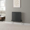 DuraTherm® 600 x 600mm Anthracite Horizontal Designer Radiator Single Column Oval Tube Modern Central Heating Panel Bathroom Radiators