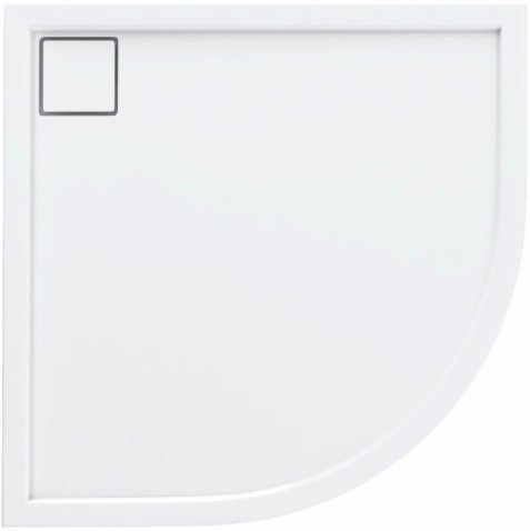 VBChome Duschwanne 90x90x5 Viertelkreis Duschtasse für Duschkabine Styroporträger flach Sanitär-Acryl Duschbecken stabil glatt weiß Dusche
