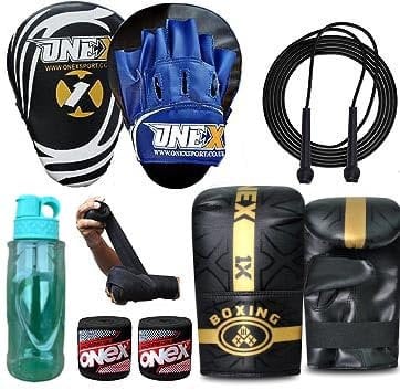 ONEX Kids Boxing Set Boxing Gloves Focus Pad Training Punching target Exercise Curved Hook and Jab Twins Kickboxing MMA Fight Glove with accessories