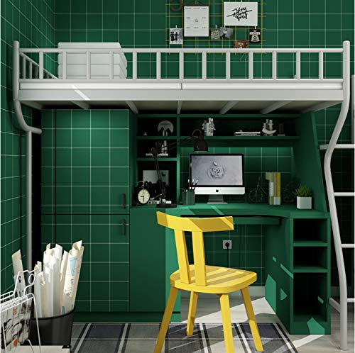 Nordic Schlafzimmer Selbstklebende Wandaufkleber Wohnkultur Dark Green Plaid Schlafsaal Dekoration Aufkleber Tapete Wohnzimmer10m*0.53m