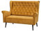 MOEBLO Ohrensofa 2 Sitzer Sofa Couch Garnitur Stoff Samt (Velour) Glamour Wohnlandschaft Chesterfield - Velo (Gold, 2-Sitzer)