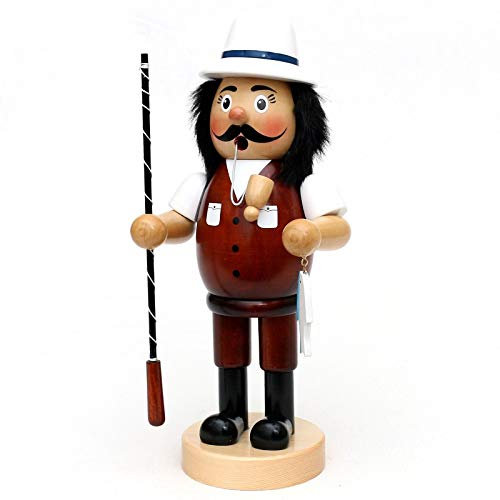Deko-Geschenke-Shop Räuchermann Räucherfigur Beruf Angler mit Angelrute 34 cm farbig bemalt 40579