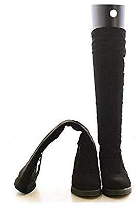 SYBL - 2 Pares (4 Hojas) para moldear Botas, Soporte para Botas de caña Alta, Soporte para Zapatos Grueso, Soporte en Forma de árbol para Mujeres y Hombres, Color Negro, 25,4 cm