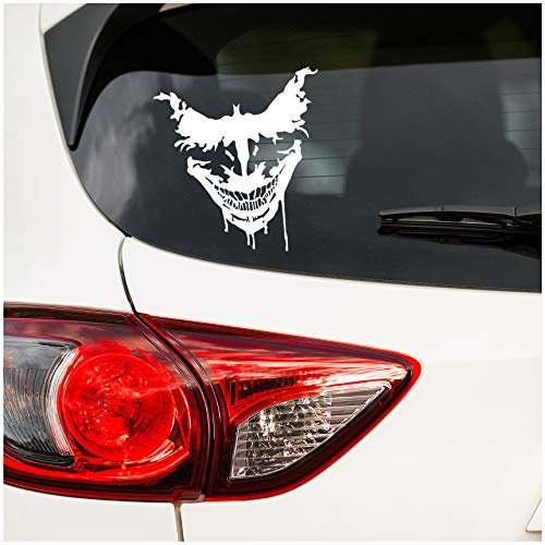 Joker Aufkleber Sticker Dekor Folie Autoaufkleber K077 (Weiß Glanz, 20x19 cm)