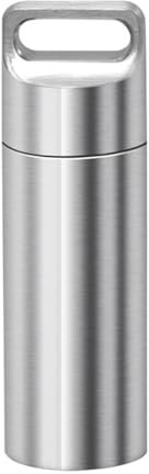 Pastillero, pastillero portátil, soporte impermeable para pastillas, organizador portátil, dispensador de medicamentos para acampar al aire libre, viajes (plateado, 6,5 x 1,95 cm)