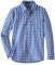 Spring&Gege Jungen Langarm Popeline Button Down Shirt Baumwolle Plaid Uniform Dress Shirts, Royal Blue Groß Gingham, M