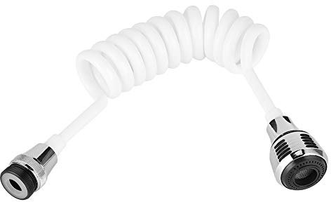 MAGT Extensor de Grifo, Grifo doméstico de Alta Elasticidad Extensor Alargado Manguera Larga Grifo de Agua con Espuma retráctil(White)