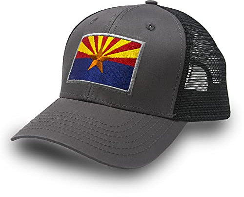 International Tie Premium-Flaggenhüte – Snapback Trucker Baseballmütze, Arizona Schwarz, Large