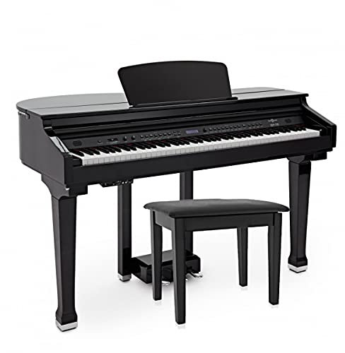 Digital Grand Piano GDP-100 by Gear4music Black with Wooden Bench