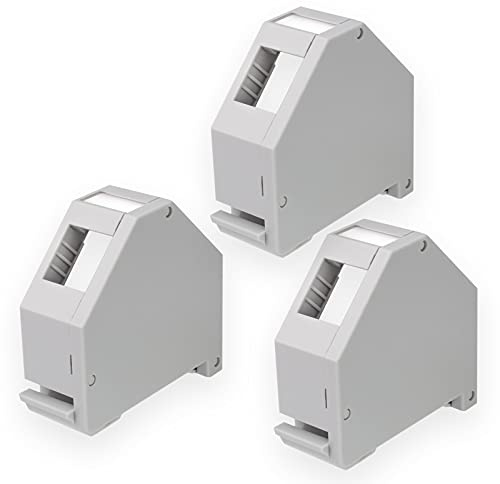 HB-DIGITAL 3x Hutschienenadapter RJ45 Keystone Halterung für Hutschiene 35mm geeignet für Keystonemodule Cat.5e Cat.6/6a Cat.8 Netzwerk Buchse Ethernet LAN Verlegekabel Montage