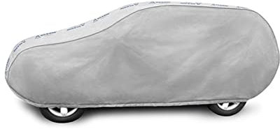 Autoabdeckung Wasserfest & Extrastark kompatibel mit Dacia Duster I (10-17) Atmungsaktive Autoplane Abdeckplane Grau