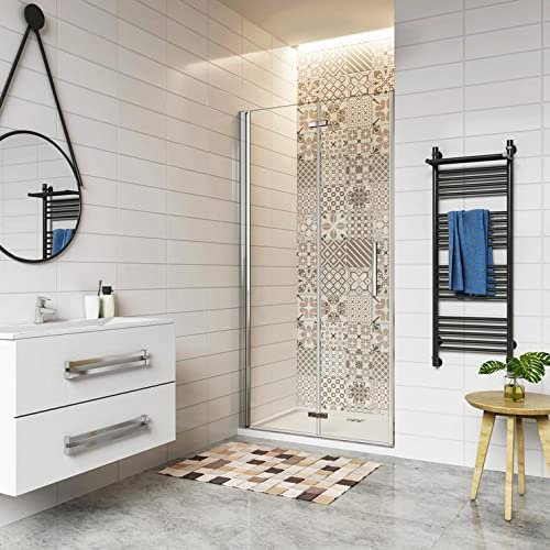AICA porte de douche pliante 100x195cm avec un receveur de douche 100x90cm
