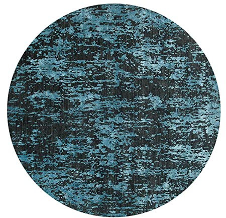 Rururug Teppich Rund für Küchen Frühstücksecke Wohnzimmer Schlafzimmer Weicher Kurzflor Anti-Rutsch waschbar Modernes Design,Türkis abstrakte Dekoration,Round ø100cm