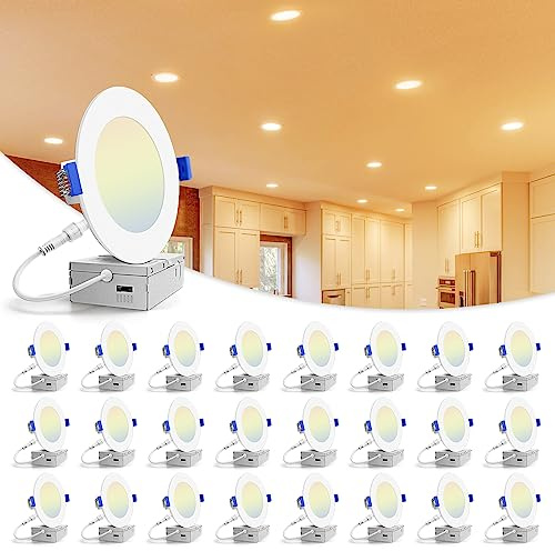 VOLISUN 24 Pack 4 inch Recessed Lighting, 5CCT, 9.5W Eqv 80W, 810LM